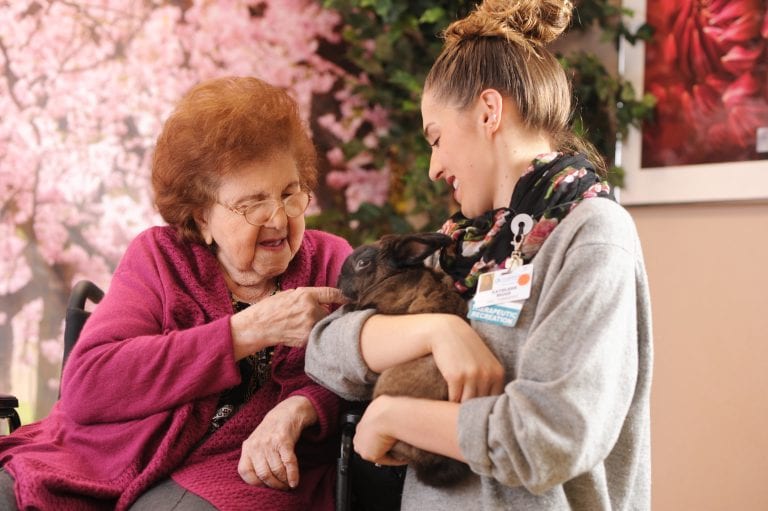 Pet therapy for senior residents with dementia